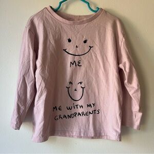 🌼 5/$20 Zara Kids Girls Long Sleeve Pink Graphic Top Size 4-5Y Cotton Crewneck